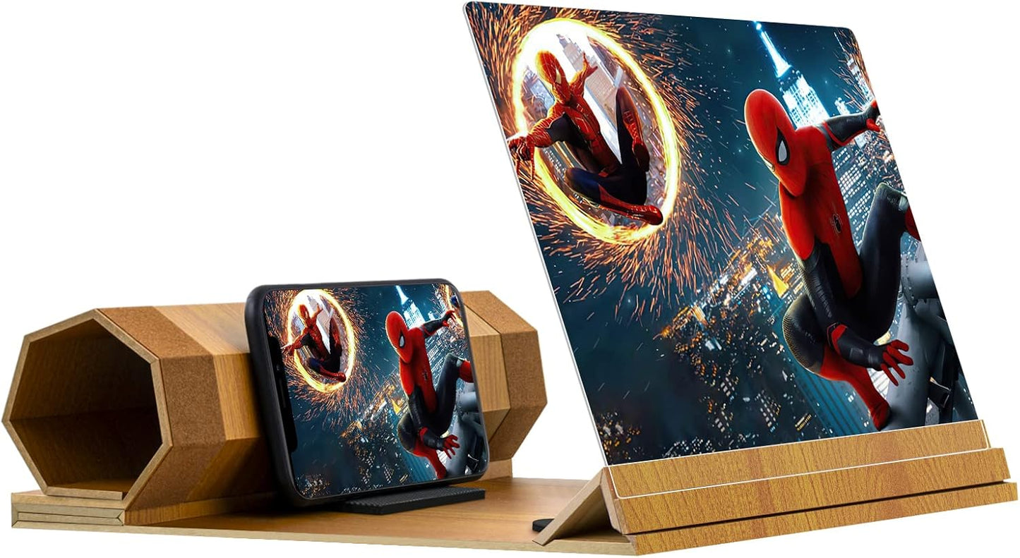 14-Inch Smartphone Screen Magnifier with Foldable Stand - 3D Amplifier for Movies, Gaming and Socials
