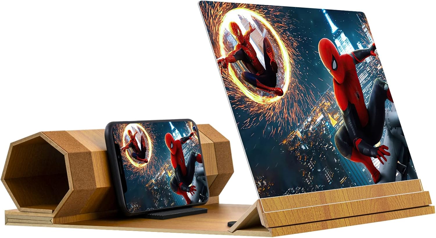 14-Inch Smartphone Screen Magnifier with Foldable Stand - 3D Amplifier for Movies, Gaming and Socials